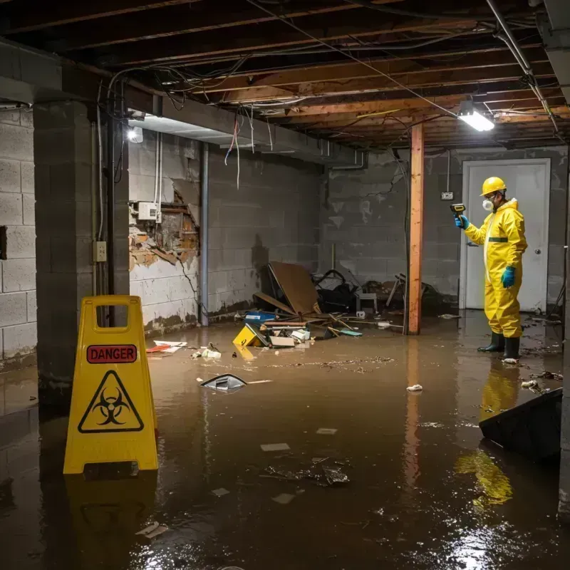 Flooded Basement Electrical Hazard in Wheeling, WV Property